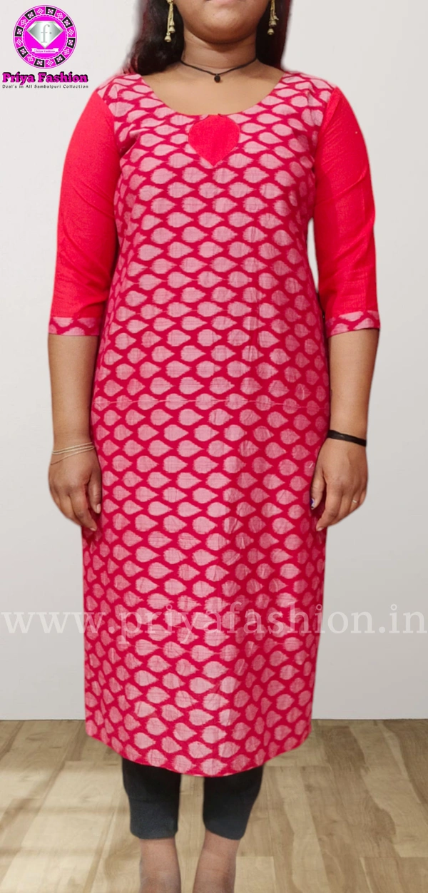 102049 Sambalpuri Stitching Kurti Red Colour  - 40