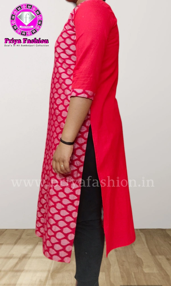 102049 Sambalpuri Stitching Kurti Red Colour  - 40