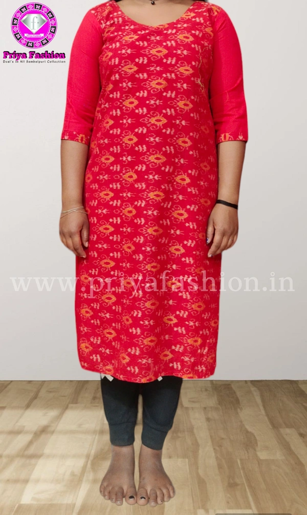 102052 Sambalpuri Stitching Kurti Red Colour  - 40