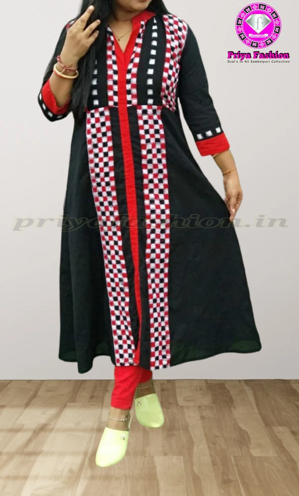 102075 Sambalpuri Round Long Kurti  - 32 Chest