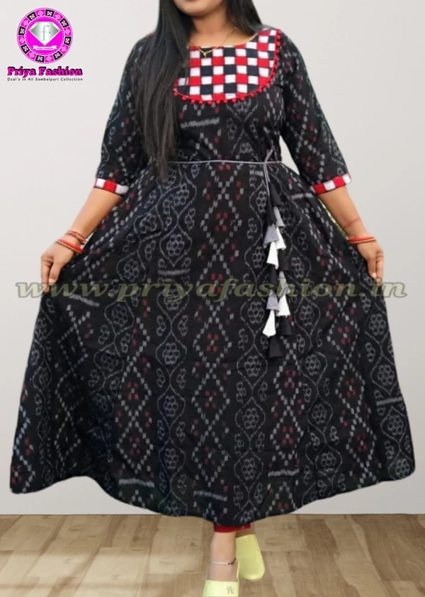 100791 Sambalpuri Long Round Kurti 