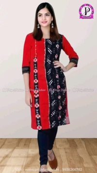 101061 Sambalpuri Handloom Cotton Kurti  - 32 Chest