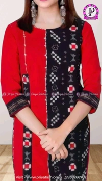 101061 Sambalpuri Handloom Cotton Kurti  - 32 Chest