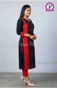 101063 Sambalpuri Handloom Cotton Stiching Kurti - 44 Chest, Black