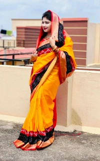 101588 Sambalpuri Patchwork In Silk Pata Saree With Blause 