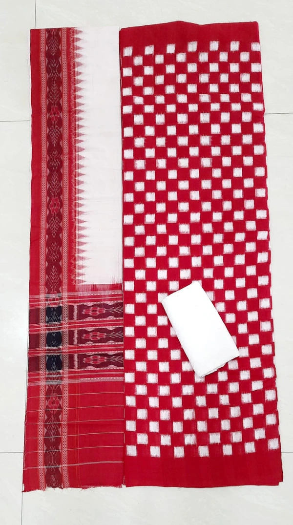 102064 Sambalpuri Handloom Dress Material With Dupatta Set 