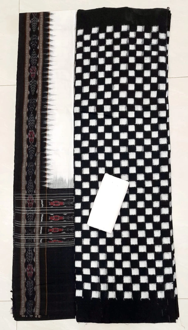 102068 Sambalpuri Handloom Dress Material With Dupatta Set 