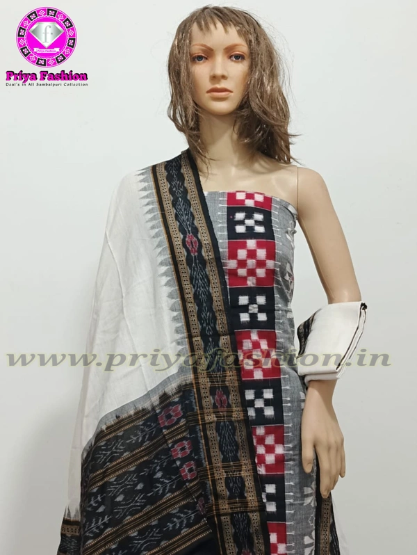 102070 Sambalpuri Handloom Dress Material With Dupatta Set 