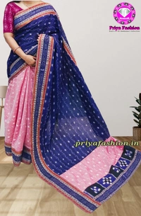 102088  Sambalpuri Patchwork Saree With Blause Pics 