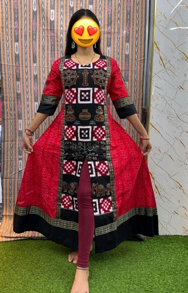 102096 Sambalpuri Round Long Kurti , Long Top - 36