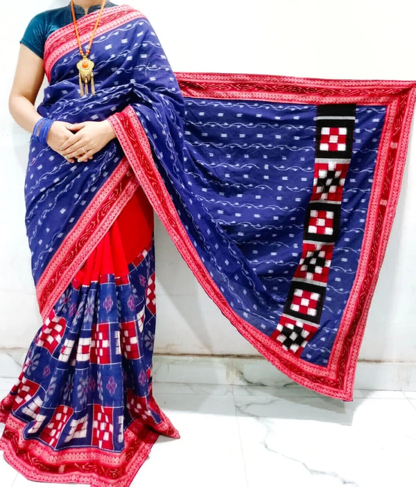 102100 Sambalpuri Handloom Pachwork Saree With Blouse