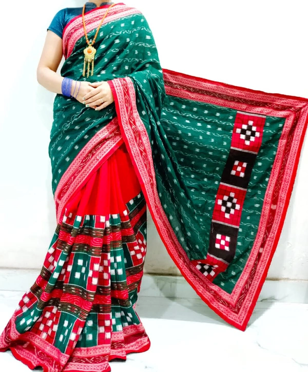 102105 Sambalpuri Handloom Pachwork Saree With Blouse
