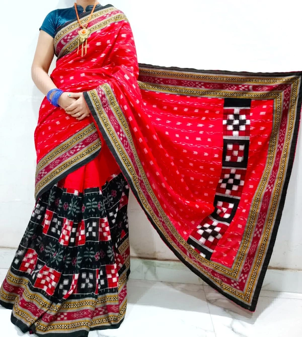 102103 Sambalpuri Handloom Pachwork Saree With Blouse