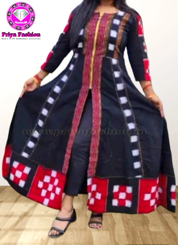 102121 Sambalpuri Handloom Round Long Kurti  - 38