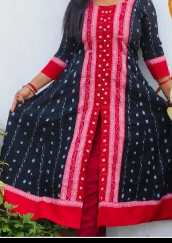 102122 Sambalpuri Handloom Round Long Kurti  - 42
