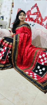 102123 Sambalpuri Handloom Cotton Patchwork Saree With Blouse 