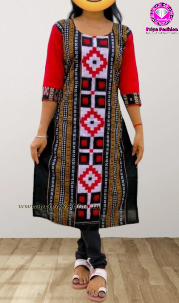 102229 Sambalpuri Handloom Stiching Kurti  - 38 Size