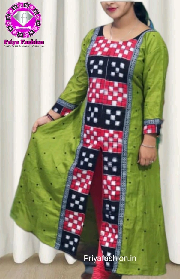 102245 Sambalpuri Round Kurti Top  - Apple, L-38
