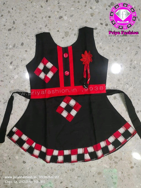 102303 Sambalpuri Kids, Baby Dress  - Black, 20