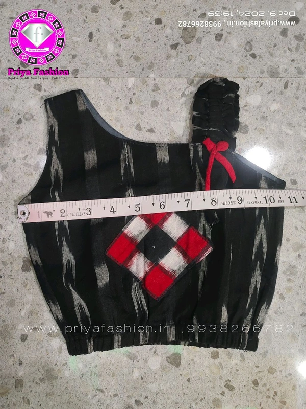 102304 Sambalpuri Kids, Baby Dress  - Black, Red, 24