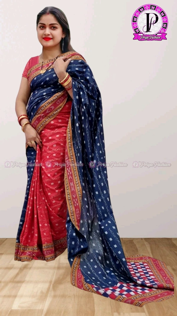 102345 Sambalpuri Handlooms Patchwork Saree With Blause 