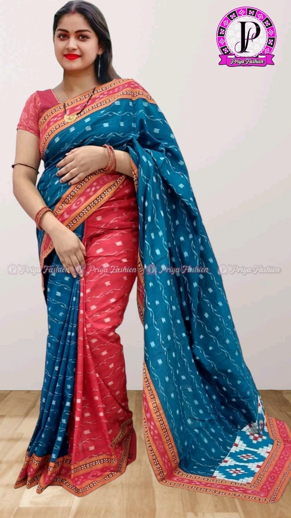 102346 Sambalpuri Handlooms Patchwork Saree With Blause 