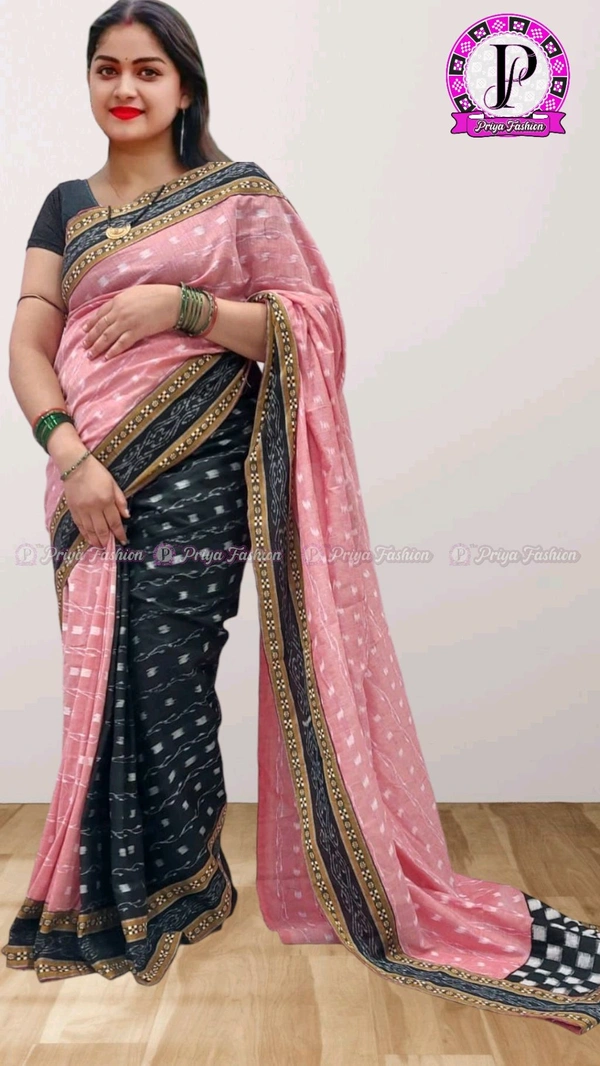 102348  Sambalpuri Handlooms Patchwork Saree With Blause 