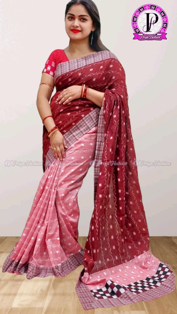 102351  Sambalpuri Handlooms Patchwork Saree With Blause 