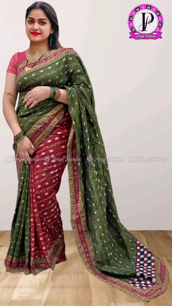 102352  Sambalpuri Handlooms Patchwork Saree With Blause 