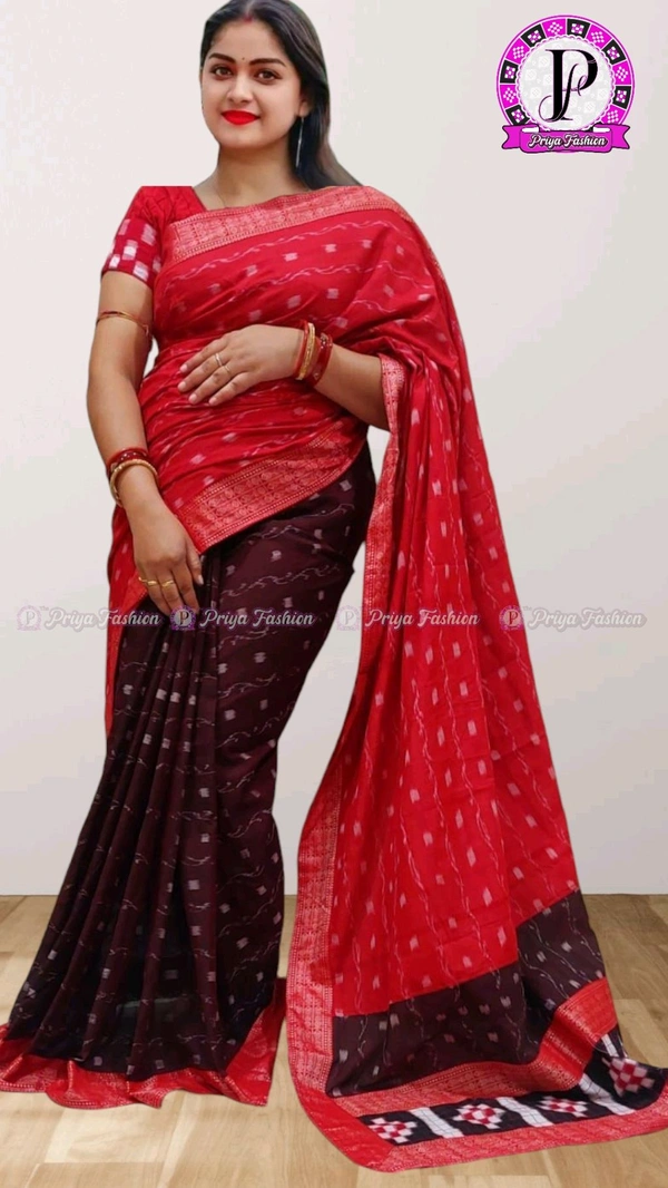 102353 Sambalpuri Handlooms Patchwork Saree With Blause 
