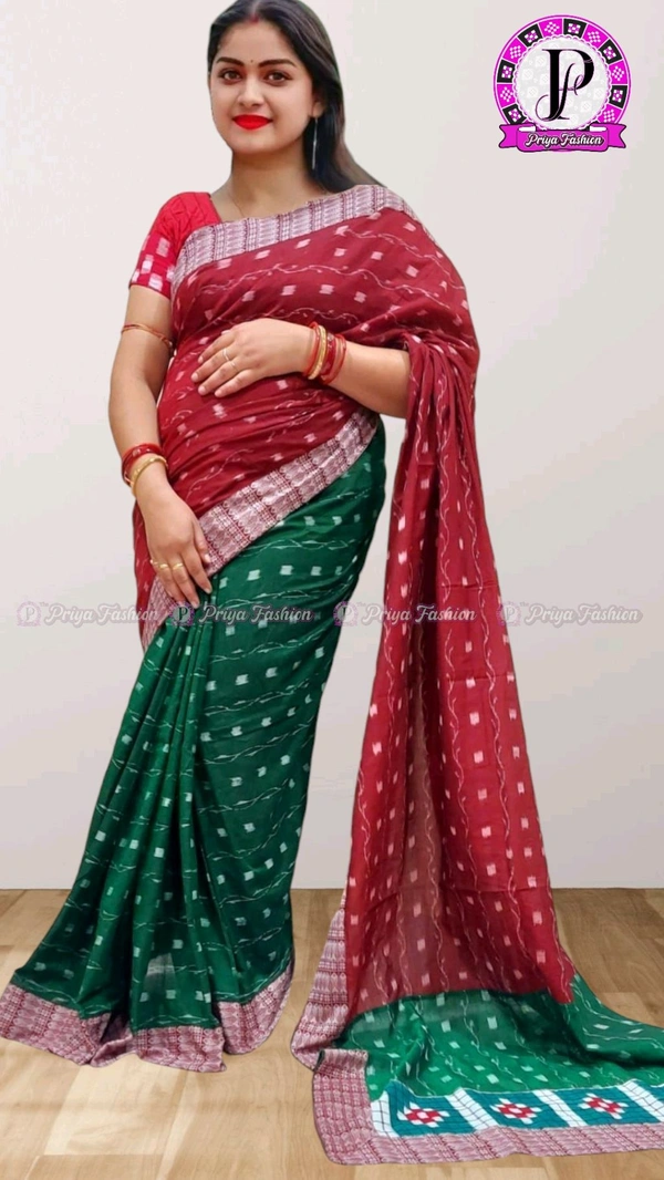 102354  Sambalpuri Handlooms Patchwork Saree With Blause 