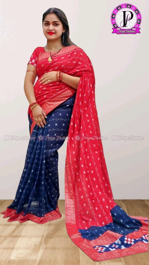102357  Sambalpuri Handlooms Patchwork Saree With Blause 