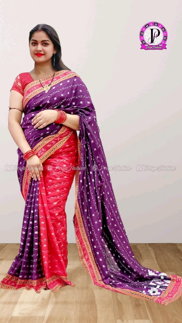 102361  Sambalpuri Handlooms Patchwork Saree With Blause 