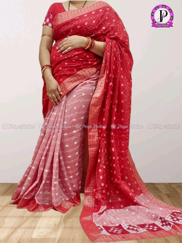 102366 Sambalpuri Handlooms Patchwork Saree With Blause 