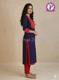 102376 Sambalpuri Handloom Cotton Stitching Kurti In Meroon Colour  - 44, Jacksons Purple