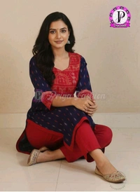 102376 Sambalpuri Handloom Cotton Stitching Kurti In Meroon Colour  - 44, Jacksons Purple