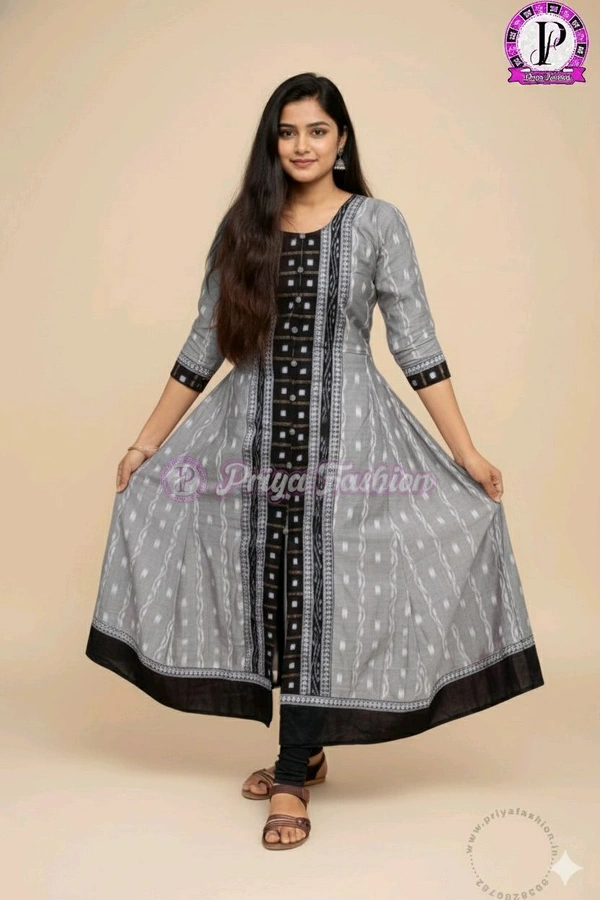 102379 Sambalpuri Round Kurti Top  - 42, Martini