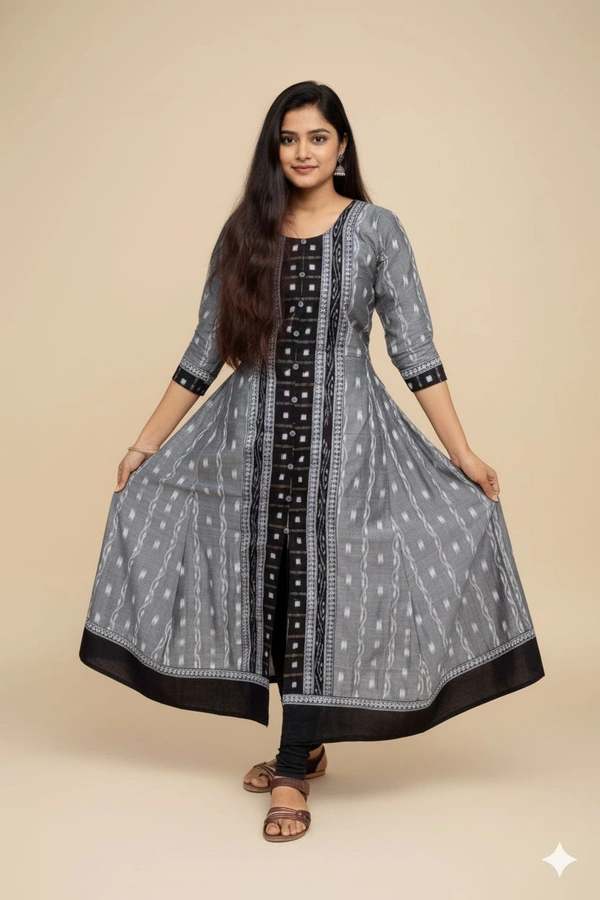 102379 Sambalpuri Round Kurti Top  - 40, Web Orange