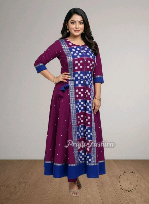 102380 Sambalpuri Round Kurti Top  - 42, Web Orange