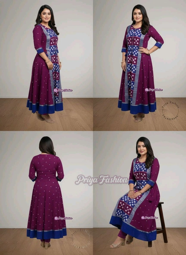 102380 Sambalpuri Round Kurti Top  - 44, Web Orange