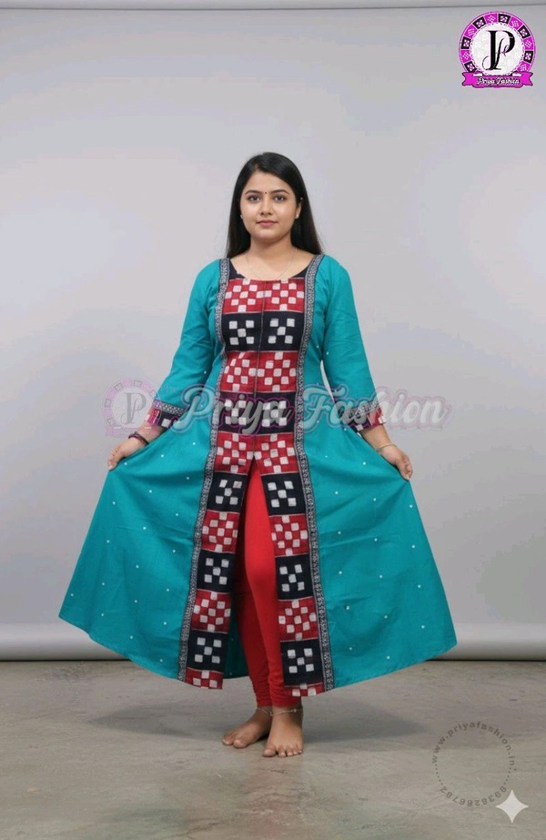 102383 Sambalpuri Round Kurti Top  - L-38, Scooter