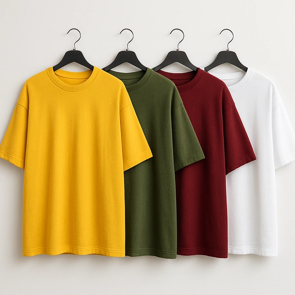 Oversized Plain T-Shirt (Pack of 3) | 240 GSM | Premium Cotton - S-38