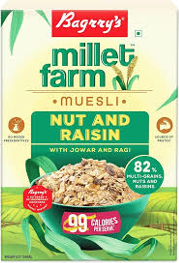 BAGRRY'S MILLET FARM MUESLI NUT&RAISINS - 500GM