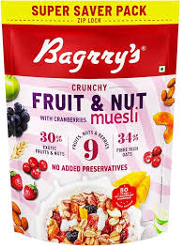 BAGRRY'S MUESLI FRUIT&NUT - 400GM