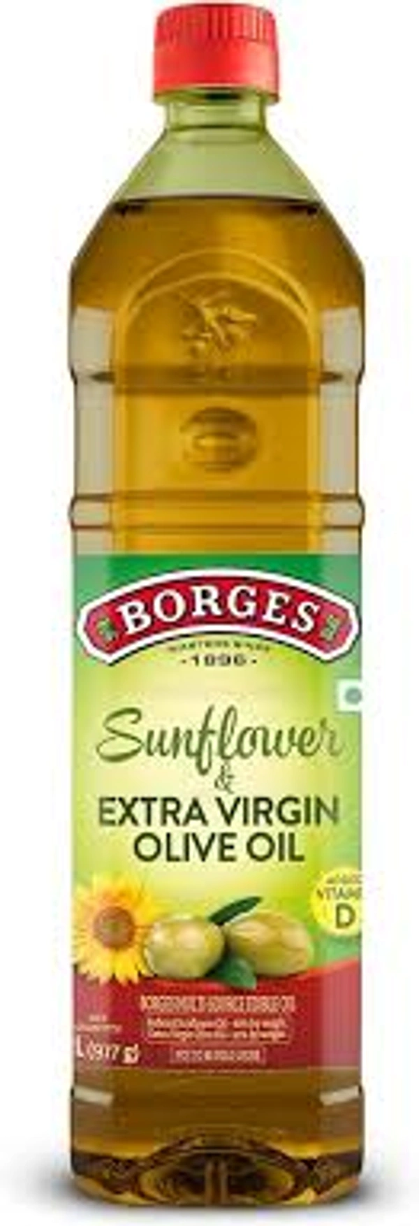 BORGES SUNFLOWER& EXTRA VIRGIN OLIVE OIL - 1LTR