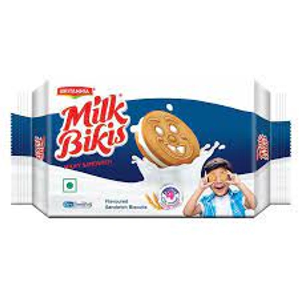 BRITANNIA MILKY BIKIES SANDWICH BISCUITS - 200GM
