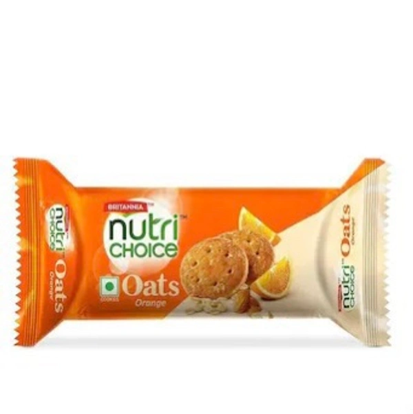BRITANNIA NUTRI CHOICE OATS ORANGE ALMOND COOKIES - 75GM