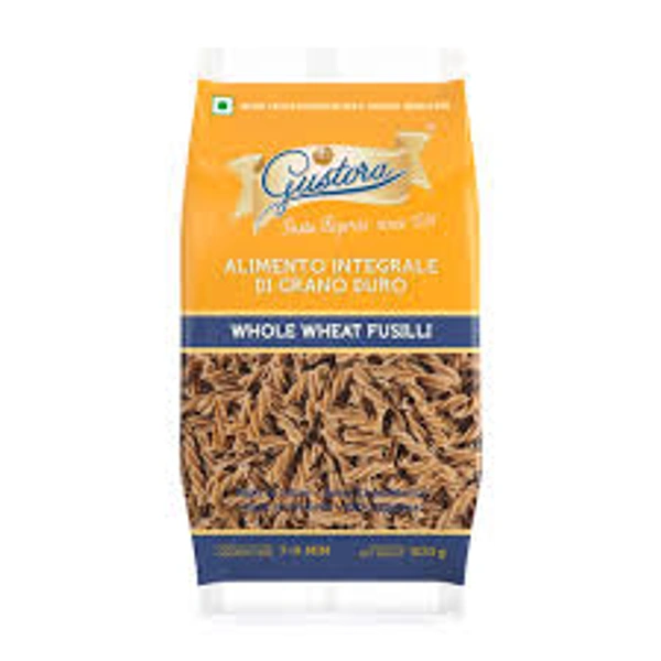 GUSTORA WHOLE WHEAT FUSILLI PASTA - 500GM