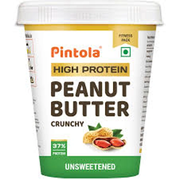 PINTOLA HIGH PROTIEN PEANUT BUTTER UNSWEETNED CRUNCHY - 510GM
