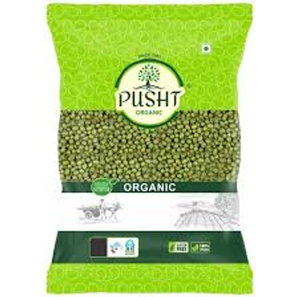 DEL MONTE PUSHT ORGANIC MOONG WHOLE DAL - 500GM